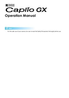 Ricoh Caplio GX manual. Camera Instructions.